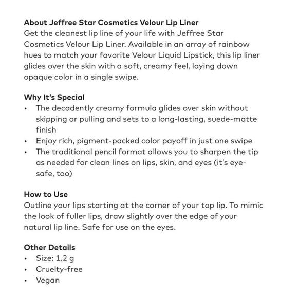 NIB Jeffree Star Velour Lip Liner in Allegedly Full Size 1.2g - Picture 10 of 10